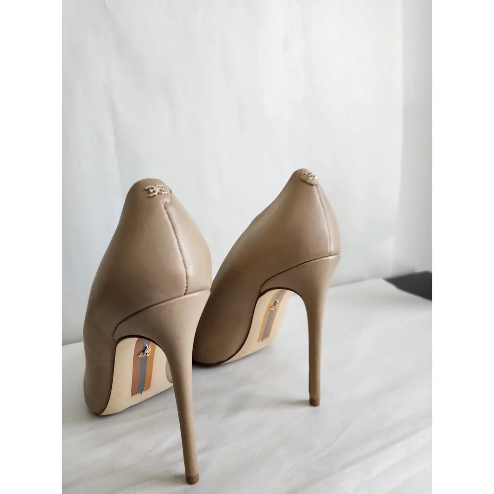 Sam Edelman Hazel Nude Leather Pointed Toe Stiletto Pumps Heels Womens 11